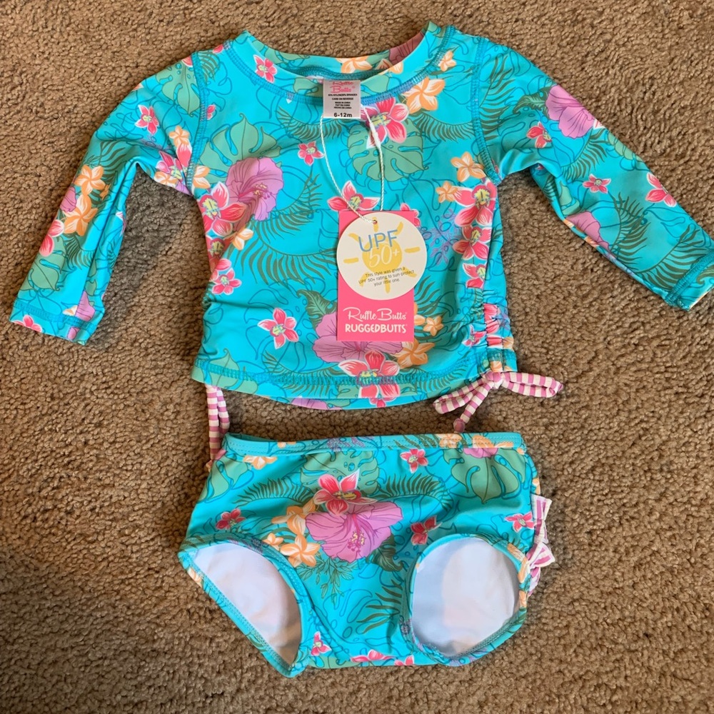 Ruffle Butts. 6-12m two piece. UPF 50+
